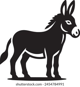 Minimalist Donkey Silhouette Vector Illustration