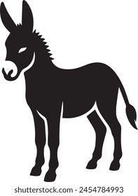 Minimalist Donkey Silhouette Vector Illustration