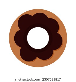 Minimalist donut with chocolate frosting