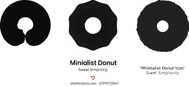 Minimalist Donut Icon  Sweet Simplicity Set