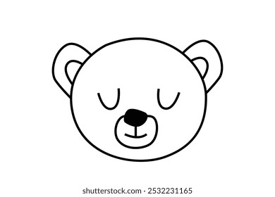 Minimalist doodle of a bear face