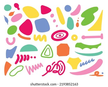 Minimalist Doodle Colored Colorful Scribble Abstract Random Objects Vector Illustration Icon