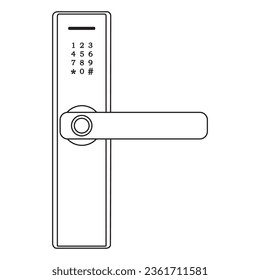 Diseño simple del vector del logotipo de la manecilla de puerta minimalista