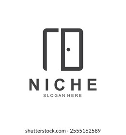Minimalist door logo vector design