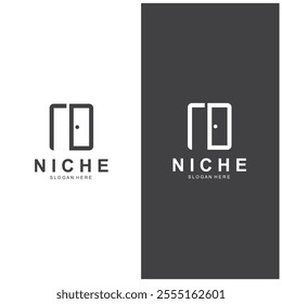 Minimalist door logo vector design