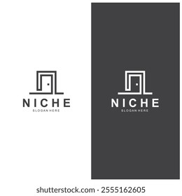 Minimalist door logo vector design