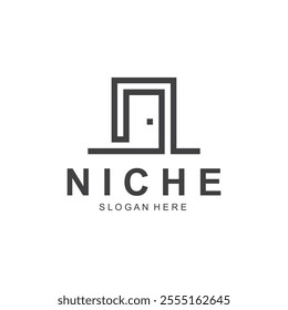 Minimalist door logo vector design