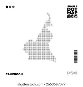 El diseño minimalista de mapas de puntos de Camerún se puede usar para elementos de diseño, infografías o educación