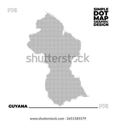 Minimalist dot map design of Guyana for infographic and education use