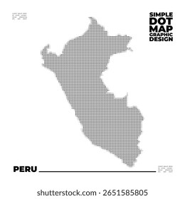 Design minimalista de mapa de pontos do Peru para uso infográfico e educacional