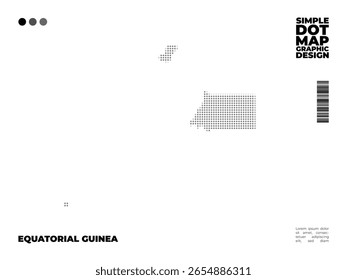 Mapa de puntos minimalista de Guinea Ecuatorial, uso para educación, elemento de diseño o infografía
