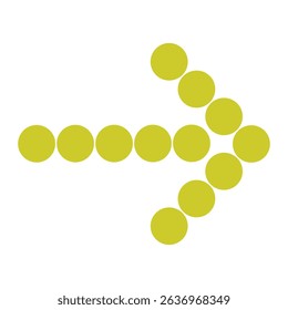 Minimalist Dotted Arrow Icon in Circles on White Background, Geometric and Modern Design for Visual Guides and Creative Projects
