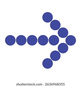 Minimalist Dotted Arrow Icon in Circles on White Background, Geometric and Modern Design for Visual Guides and Creative Projects
