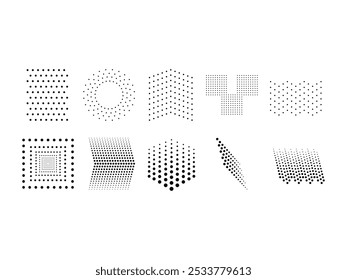 Minimalist Dotted Shape Element Set 