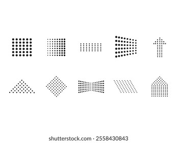Minimalist Dotted Shape Element Set