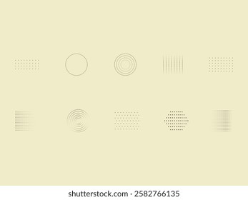 Minimalist Dotted Shape Element Set 