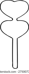 Minimalist double heart lollipop