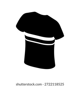 Minimalist double horizontal stripe design on t-shirt silhouette vector illustration for simple casual streetwear and classic basic apparel fashion