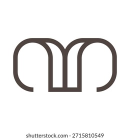 Minimalist Double M Monogram Logo Design for Branding, Modern, Elegant, and Timeless Identity.