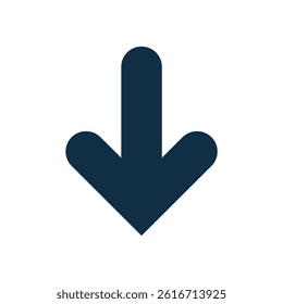minimalist down arrow icon vector