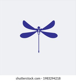 Minimalist Dragonfly and cow Logo Design,vector templat,icon
