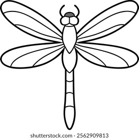 Minimalist Dragonfly Line Art Vector Illustration