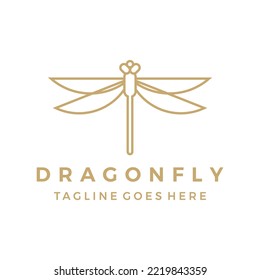 Minimalist dragonfly logo Icon vector Illustration