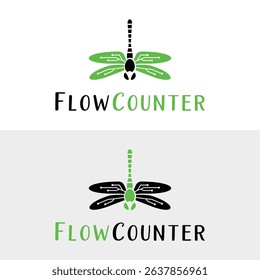 Minimalist Dragonfly Tech Logo Vector