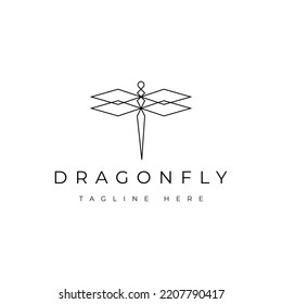 minimalist dragonfly vector logo design