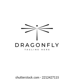 minimalist dragonfly vector logo design