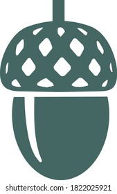 Minimalist drawing of an acorn