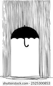 minimalist drawing style using straight or curved lines to create images without shading or color.