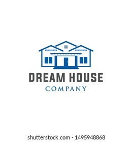 minimalist dream house logo -vector