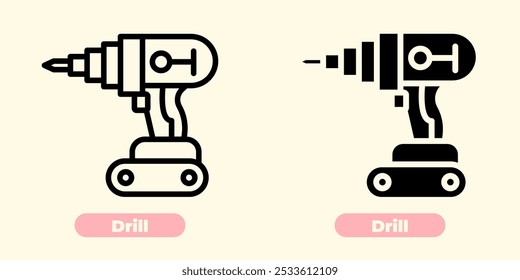 Minimalist Drill Icon – A clean, simple, and modern design