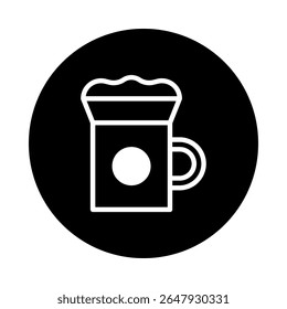 Design de conceito de bebida minimalista, ícone de xícara de café mostrando design de espuma para negócios ou pessoal