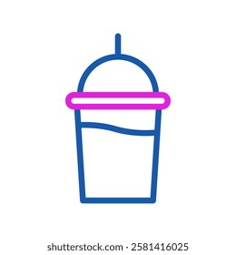 Minimalist Drink Icon with Pink Accent Design