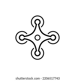 minimalist drone icon, outline style design