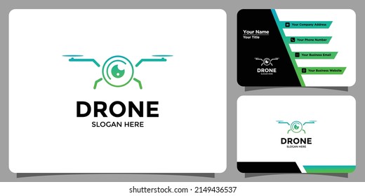 plantilla de diseño de logotipo drone minimalista