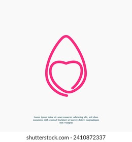 minimalist drop love logo design template