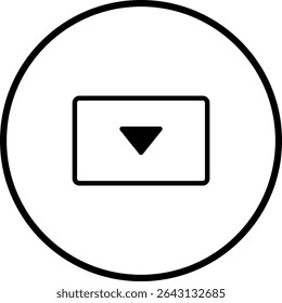 Minimalist Dropdown Arrow Icon in Circle for Interface Navigation Design