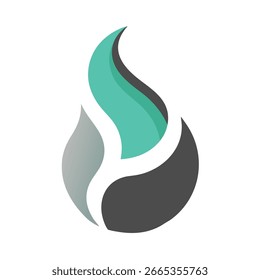 Minimalist droplet transforming into a dynamic swirl logo design