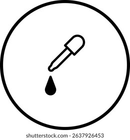Minimalist Dropper Icon Symbolizing Precision and Application in Science, Medicine