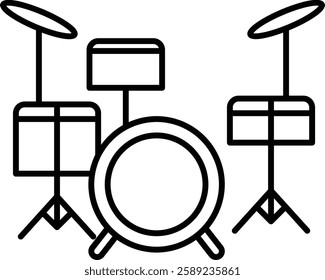 Minimalist Drum Set Icon Design