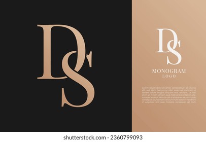 minimalist DS initial letter vintage brand and logo