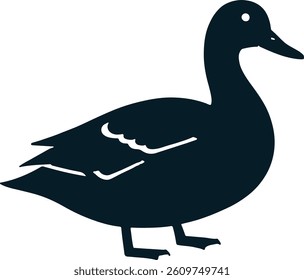 Minimalist Duck Black Silhouette Design
