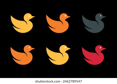 Minimalist duck vector illustration set