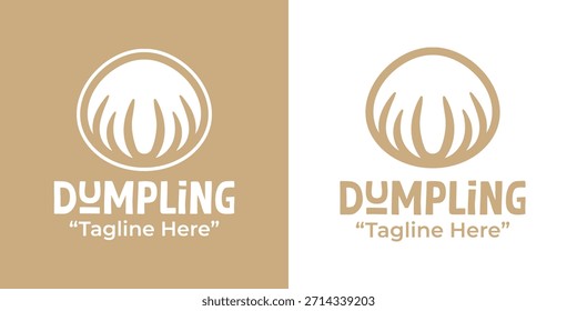 Un logotipo minimalista de dumpling creado para restaurantes de comida moderna, cafés y una identidad de marca culinaria limpia.