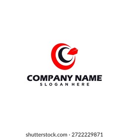 Logotipo minimalista y dinámico que muestra una flecha de objetivo, que significa éxito, estrategia y logro de objetivos.