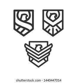 minimalist eagle emblem vector logo