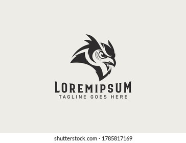 Minimalist eagle / hawk / falcon head logo design inspiration with esport style